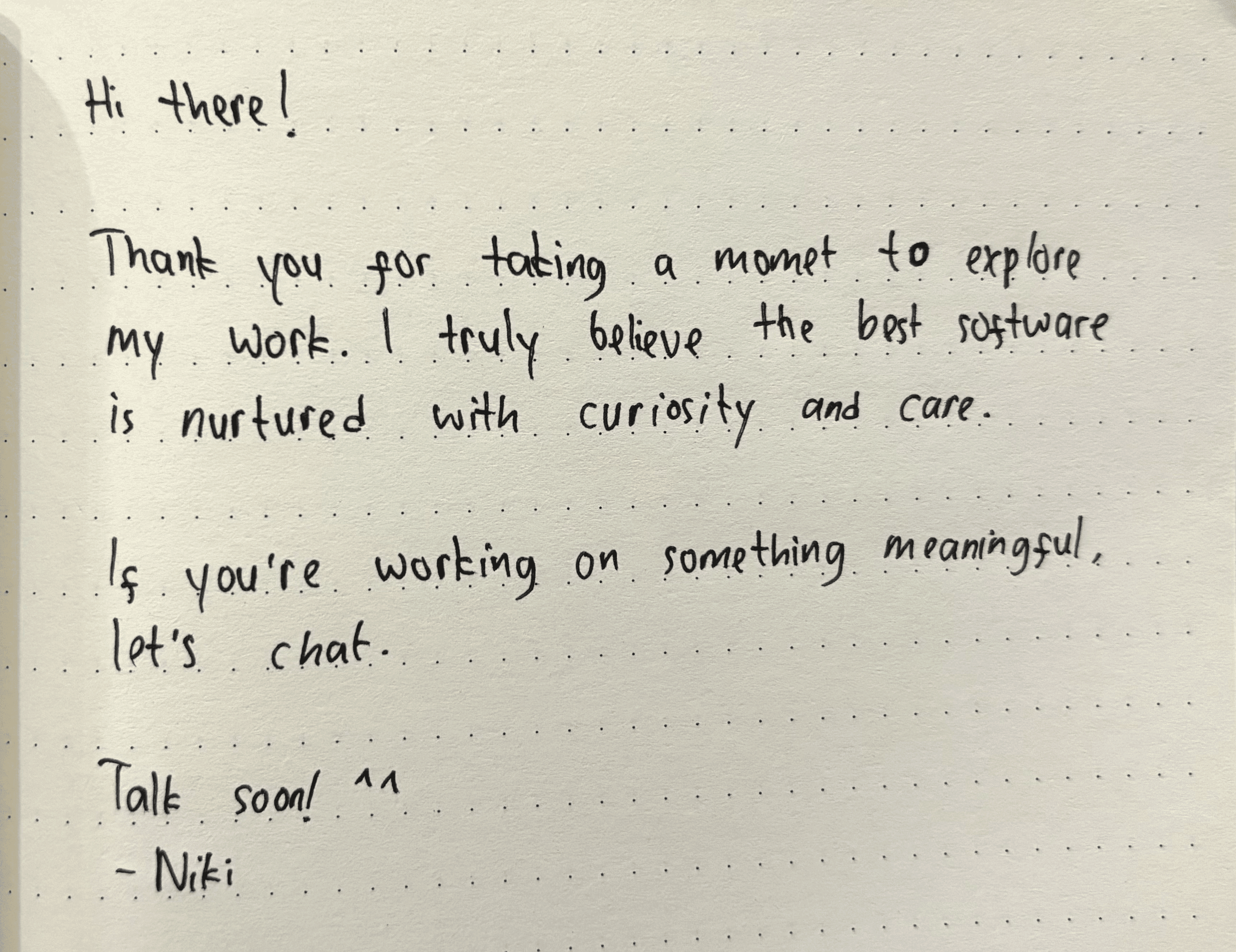 Handwritten note